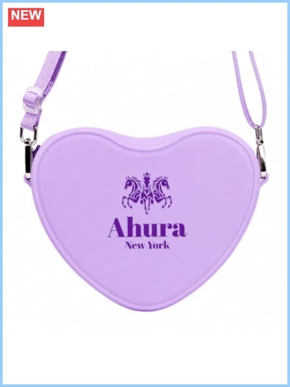 Heart Shaped Crossbody Bag Silicone Waterproof Adjustable Strap